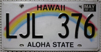 HAWAII Regenbogen Motiv - Nummernschild # LJL376 =