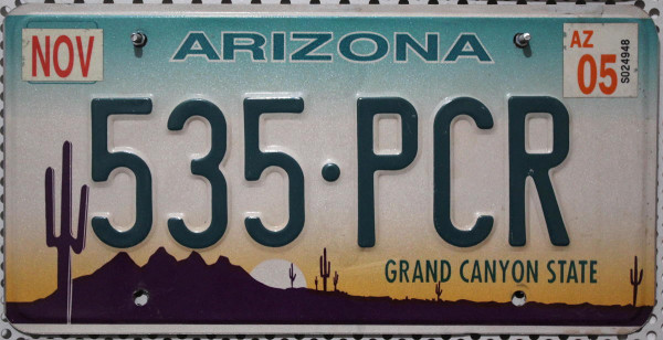 ARIZONA Grand Canyon State - Nummernschild # 535PCR =
