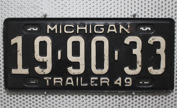 MICHIGAN 1949 Fahrzeug Nummernschild # 199033 ...