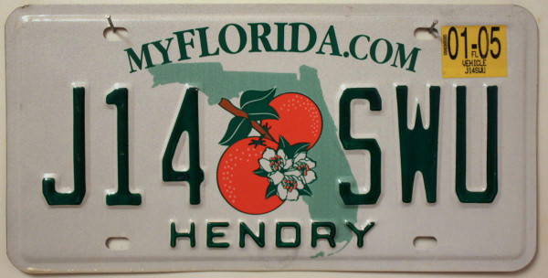 FLORIDA Motiv zwei Orangen - Nummernschild # Hendry County J14SWU