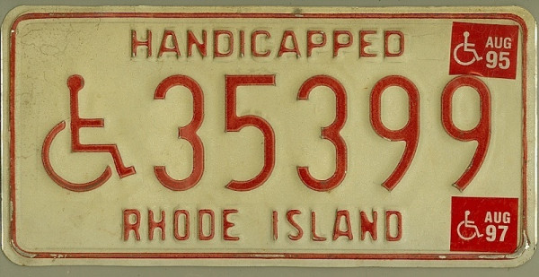 RHODE ISLAND Handicapped Special - Nummernschild # 35399 =