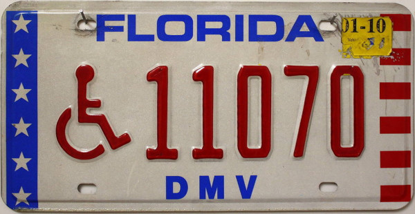 FLORIDA Handicapped (DMV) - Nummernschild # 11070 =
