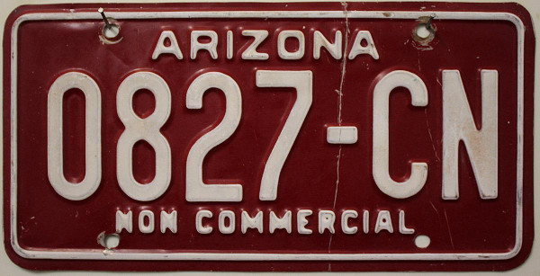 ARIZONA N.Commercial - Nummernschild # 0827-CN