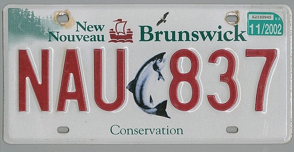 NEW BRUNSWICK / Nouveau Brunswick Nummernschild - Conservation # NAU837 =