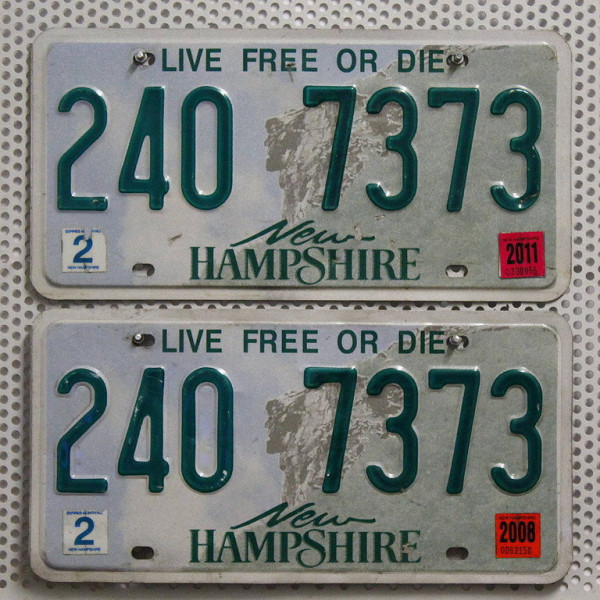 NEW HAMPSHIRE Schilder PAAR - Zwei USA Nummernschilder # 2407373