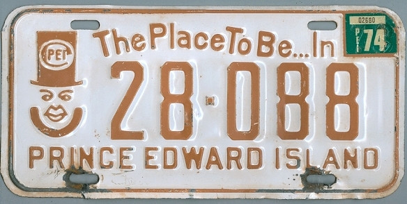 PRINCE EDWARD ISLAND 1974 Oldtimer-Nummernschild # 28088 =