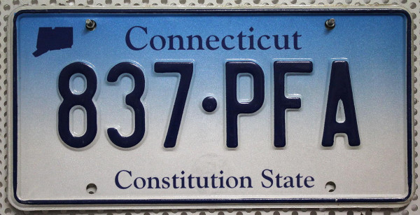 CONNECTICUT Constitution State - Nummernschild # 837PFA ...