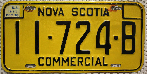 NOVA SCOTIA 1978 Nummernschild Canada # 11724B =