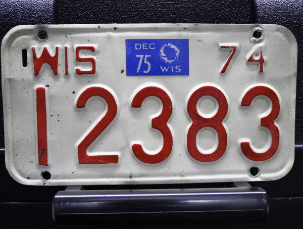 Motorradschild WISCONSIN (WIS) Nummernschild # 12383 =