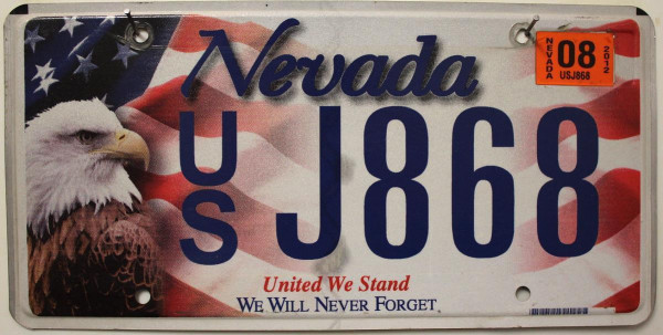 NEVADA United We Stand - Nummernschild # US J868 ≡