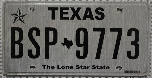 TEXAS The Lone Star State - Nummernschild # BSP9773