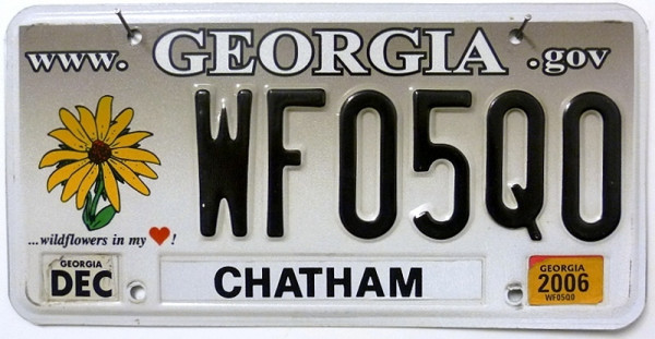 GEORGIA Wildflowers - Nummernschild # WF05Q0 =