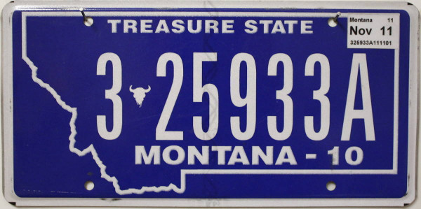 MONTANA Treasure State - Nummernschild # 3-25933A =