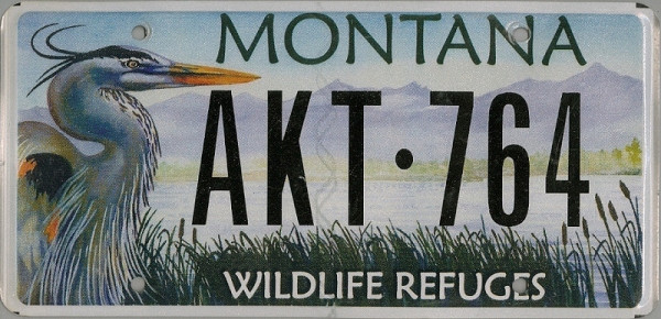 MONTANA Wildlife Refuges - Nummernschild # AKT764 ... ≡