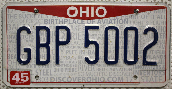 OHIO (Discover) com - Nummernschild # GBP5002 ...