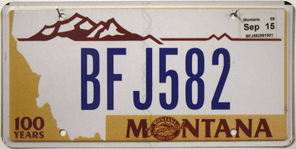 MONTANA 100 years - Nummernschild # BFJ582 =