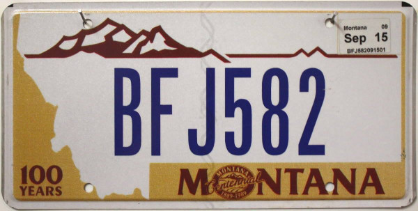 MONTANA 100 years - Nummernschild # BFJ582 =