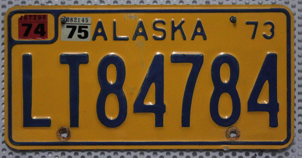 ALASKA 1973 1974 1975 - Nummernschild # LT84784 =