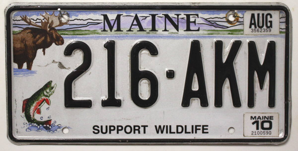 MAINE Support Wildlife - Nummernschild # 216AKM =