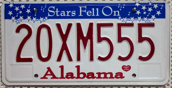 ALABAMA Stars - Nummernschild # 20XM555 ...