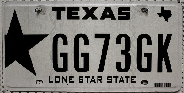 TEXAS Motiv Stern (black/white) - Nummernschild # GG73GK ...