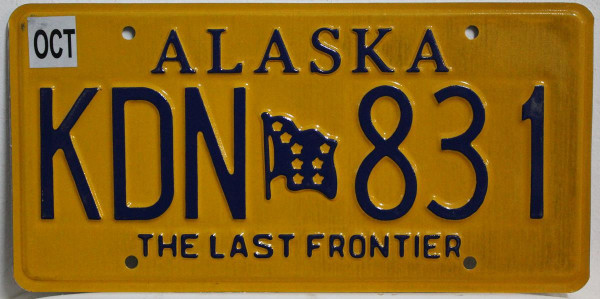 ALASKA The Last Frontier - Nummernschild # KDN831