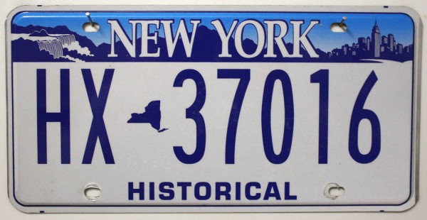 NEW YORK Historical Typ - Nummernschild # HX37016 ...