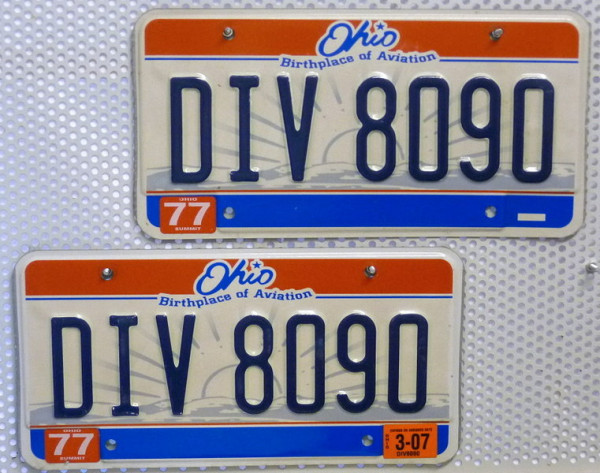 OHIO Schilder PAAR - Zwei USA Nummernschilder # DIV8090