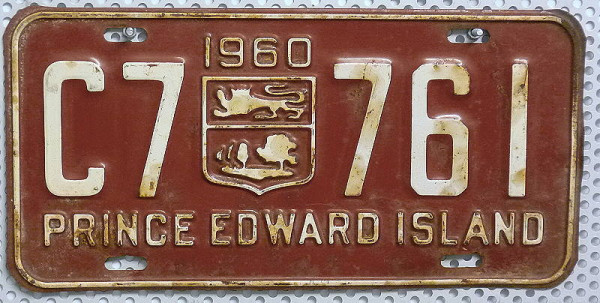 PRINCE EDWARD ISLAND 1960 Oldtimer-Nummernschild # C7761