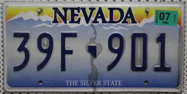 NEVADA The Silver State - Nummernschild # 39F901 =