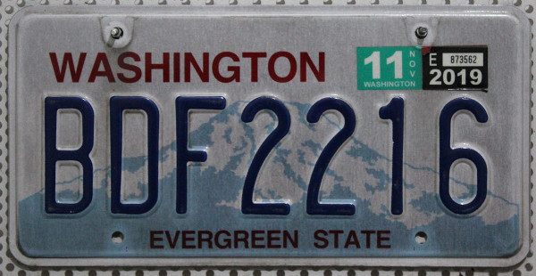 WASHINGTON Evergreen State - Nummernschild # BDF2216 =