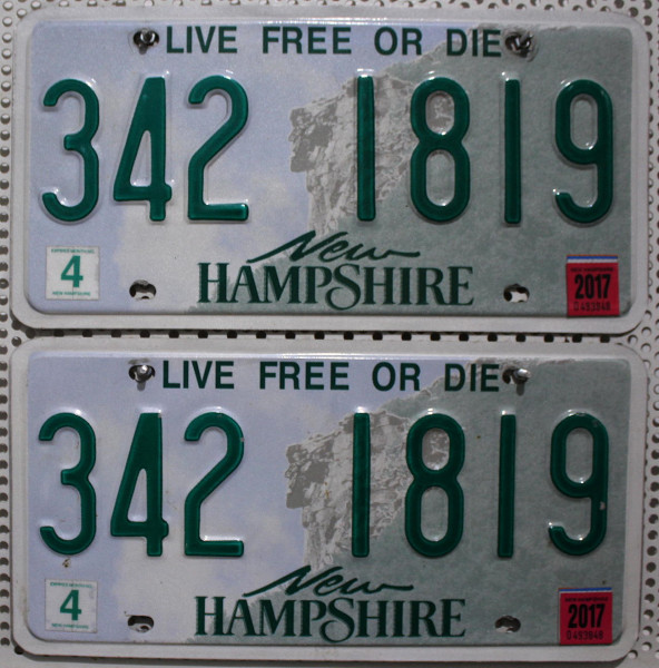 NEW HAMPSHIRE Schilder PAAR - Zwei USA Nummernschilder # 3421819