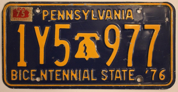 PENNSYLVANIA Liberty Bell - Nummernschild # 1Y5977 =