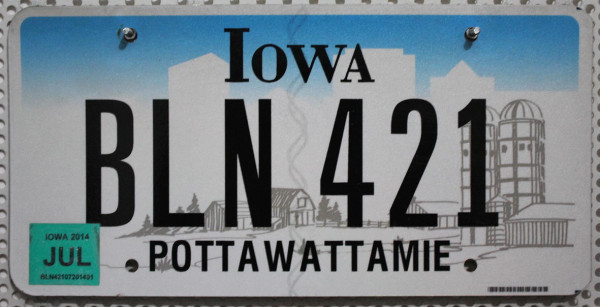 IOWA - Kfz Nummernschild # BLN421 =