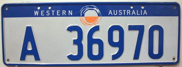 WESTERN AUSTRALIA - Nummernschild # A36970