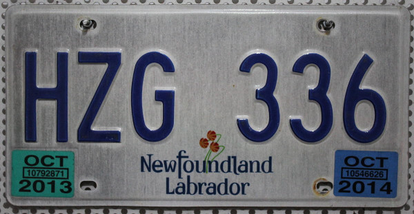 NEWFOUNDLAND / LABRADOR Nummernschild # HZG336 =
