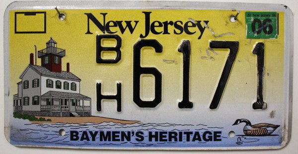 NEW JERSEY Baymen's Heritage # USA Nummernschild # 6171 =