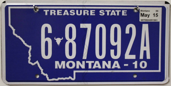 MONTANA Treasure State - Nummernschild # 6-87092A =