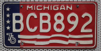 MICHIGAN 1976 Oldtimer Nummernschild # BCB892 ...