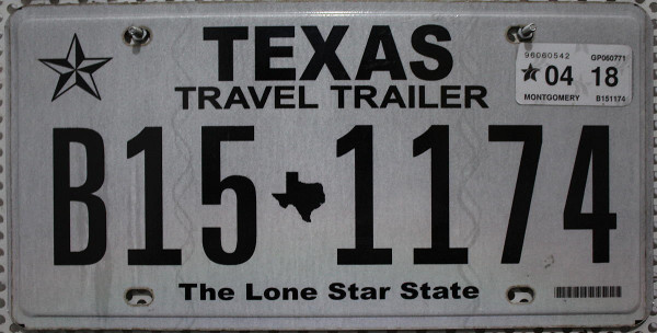 TEXAS Travel Tr. mit Sticker - Nummernschild # B15.1174 =