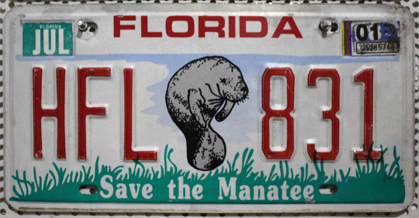 FLORIDA Save the Manatee - Nummernschild # HFL831 =