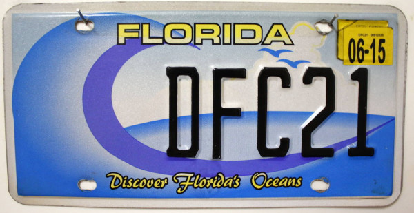 FLORIDA Discover Florida's Oceans - Nummernschild # DFC21 =