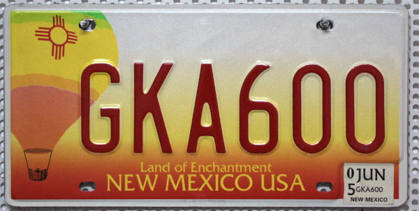 NEW MEXICO Land of Enchantment - Nummernschild # GKA600 =