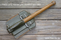 Klappspaten mit Holzstiel / Lederhülle