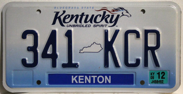KENTUCKY Unbridled Spirit - Nummernschild # 341KCR =