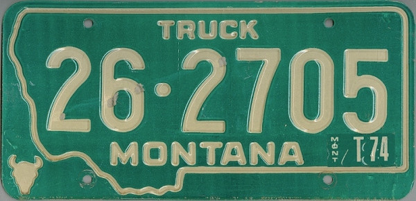 MONTANA 1974 Oldtimer Nummernschild # 262705