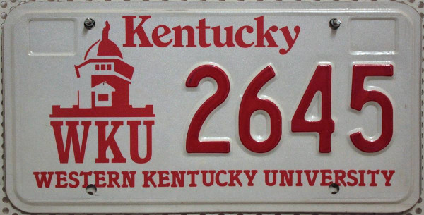 KENTUCKY (WKU) - Nummernschild # 2645 ...