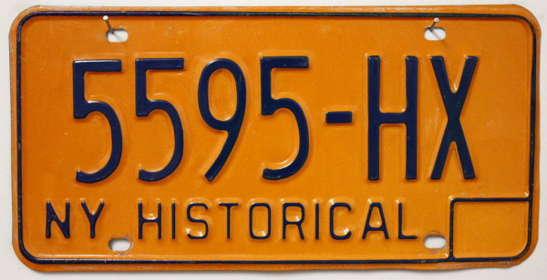 NEW YORK Historical Typ - Nummernschild # 5595-HX ...
