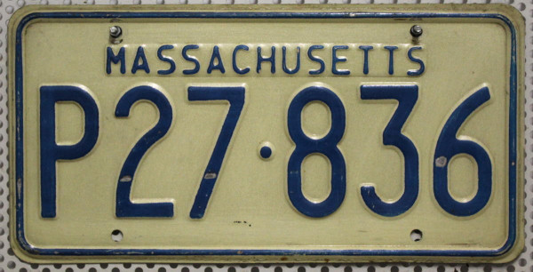 MASSACHUSETTS Oldtimer Nummernschild # P27836 ...