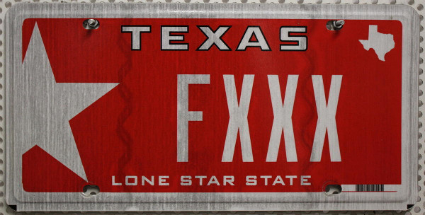 TEXAS Motiv Stern (red/white) - Nummernschild # FXXX